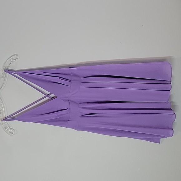 D15OOE Lulu's Save Me a Dance Lavender Purple Pleated V Neck Skater Dress Large
